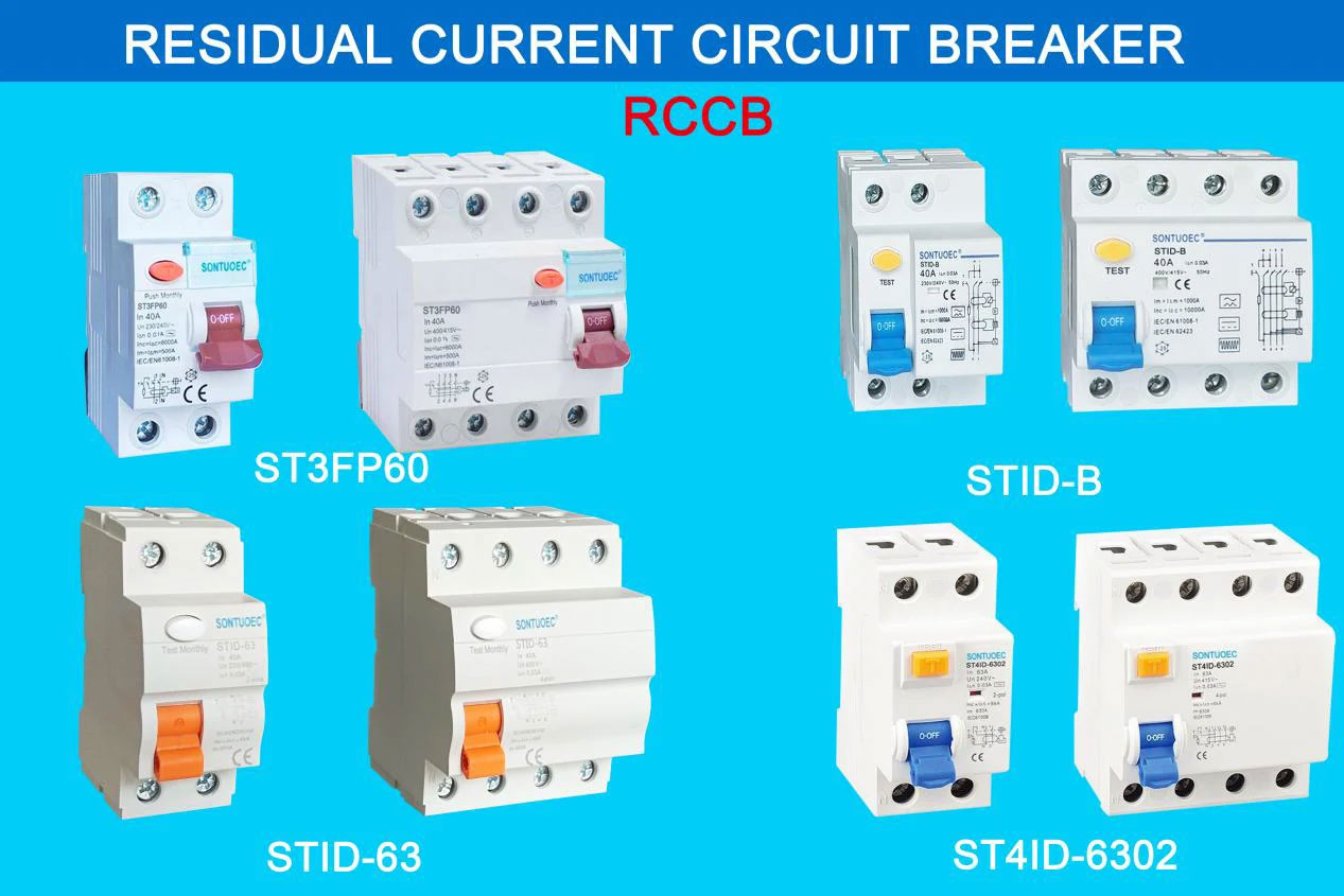 4P 40A/10mA Residual Current Circuit Breaker