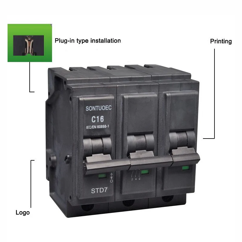 Plug in type 3p miniatuurstroomonderbreker MCB