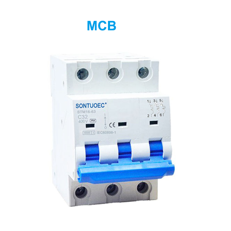 STM16-63 Miniatuurstroomonderbreker 6KA 1P 2P 3P 4P 16A 230/400V MCB